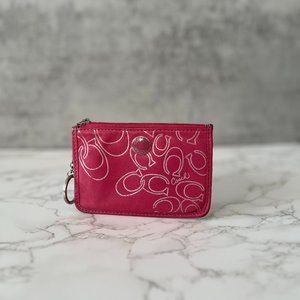 Small Pink Coach Wallet Card Case